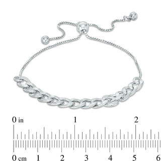 Polished Curb Chain Bolo Bracelet in Sterling Silver - 9.5"