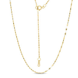 Made in Italy Child's 025 Gauge Hammered Forzatina Cable Chain Necklace in 10K Solid Gold - 15&quot;