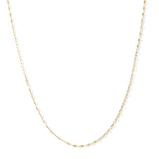 Made in Italy Child's 025 Gauge Hammered Forzentina Cable Chain Necklace in 10K Solid Gold - 15"