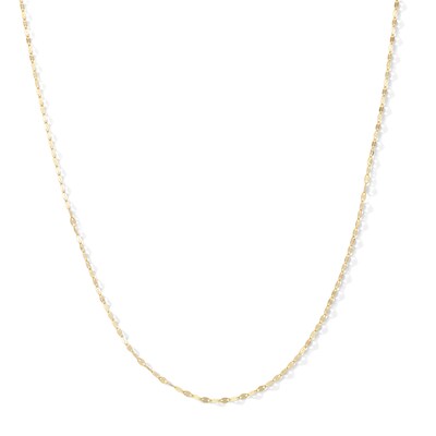 Made in Italy Child's 025 Gauge Hammered Forzentina Cable Chain Necklace in 10K Solid Gold - 15"