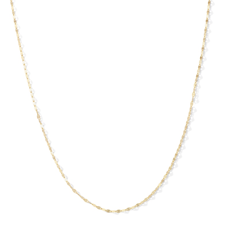 Main Image 1 of Made in Italy Child's 025 Gauge Hammered Forzentina Cable Chain Necklace in 10K Solid Gold - 15"