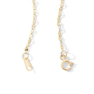 Made in Italy Child's 025 Gauge Hammered Forzentina Cable Chain Necklace in 10K Solid Gold - 15"