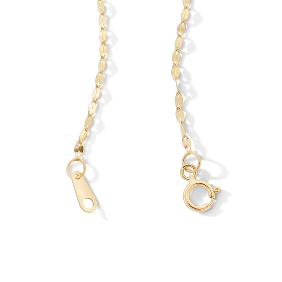 Made in Italy Child's 025 Gauge Hammered Forzentina Cable Chain Necklace in 10K Solid Gold - 15"