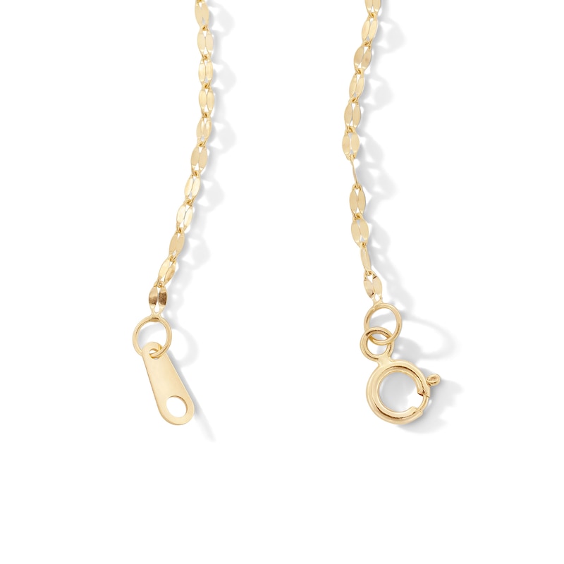 Main Image 3 of Made in Italy Child's 025 Gauge Hammered Forzentina Cable Chain Necklace in 10K Solid Gold - 15"