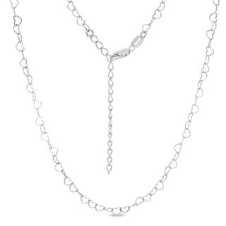 Child's 040 Gauge Heart-Shaped Link Chain Necklace in Sterling Silver - 15"