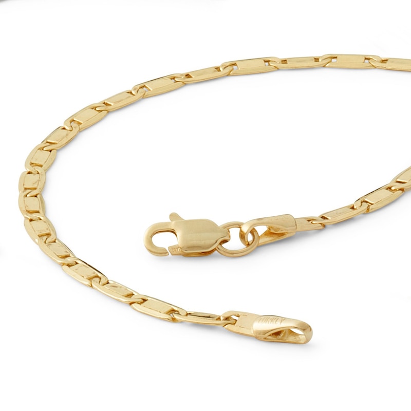 060 Gauge Valentino Chain Bracelet in 10K Hollow Gold - 7.5"