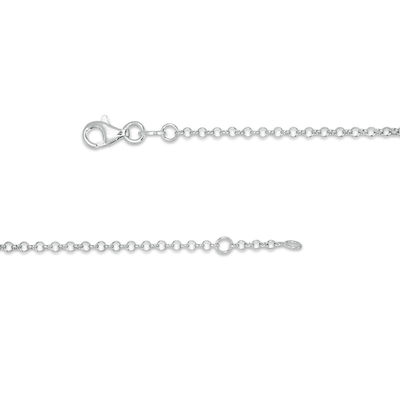 Child's Red Enamel Heart ID Bracelet in Sterling Silver - 6"