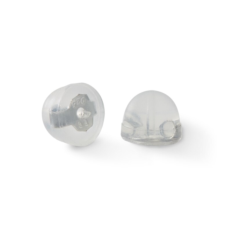 Main Image 2 of 4mm Princess-Cut Iridescent Cubic Zirconia Solitaire Stud Earrings in Sterling Silver