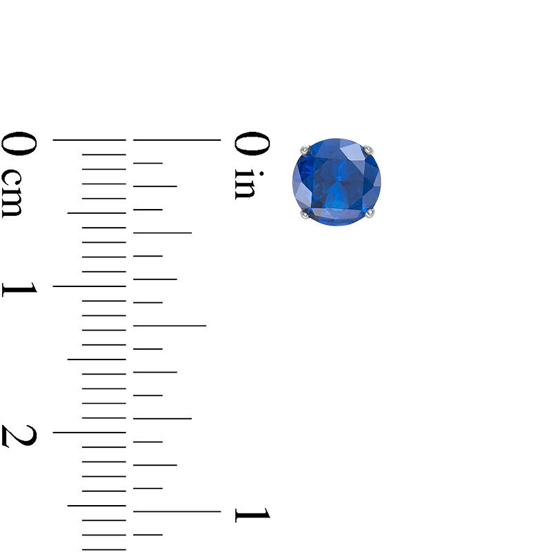 Main Image 2 of 6mm Blue Cubic Zirconia Solitaire Stud Earrings in Sterling Silver