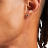 Thumbnail Image 2 of 4mm Princess-Cut Rainbow Green Solitaire Stud Earrings in Solid Sterling Silver