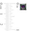 Thumbnail Image 3 of 6mm Princess-Cut Rainbow Green Solitaire Stud Earrings in Solid Sterling Silver