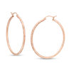 Thumbnail Image 1 of 40mm Diamond-Cut Hoop Earrings in 14K Tube Hollow Rose Gold