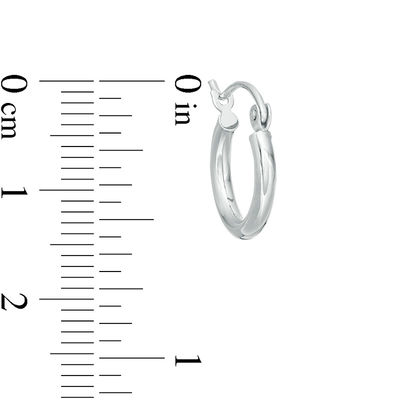 14K Hollow White Gold Polished Hoops