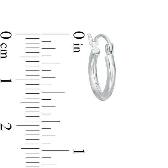 14K Hollow White Gold Polished Hoops
