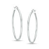 Thumbnail Image 1 of 14K Hollow White Gold Polished Hoops