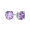 Thumbnail Image 1 of 4mm Purple Cubic Zirconia Solitaire Stud Earrings in Sterling Silver