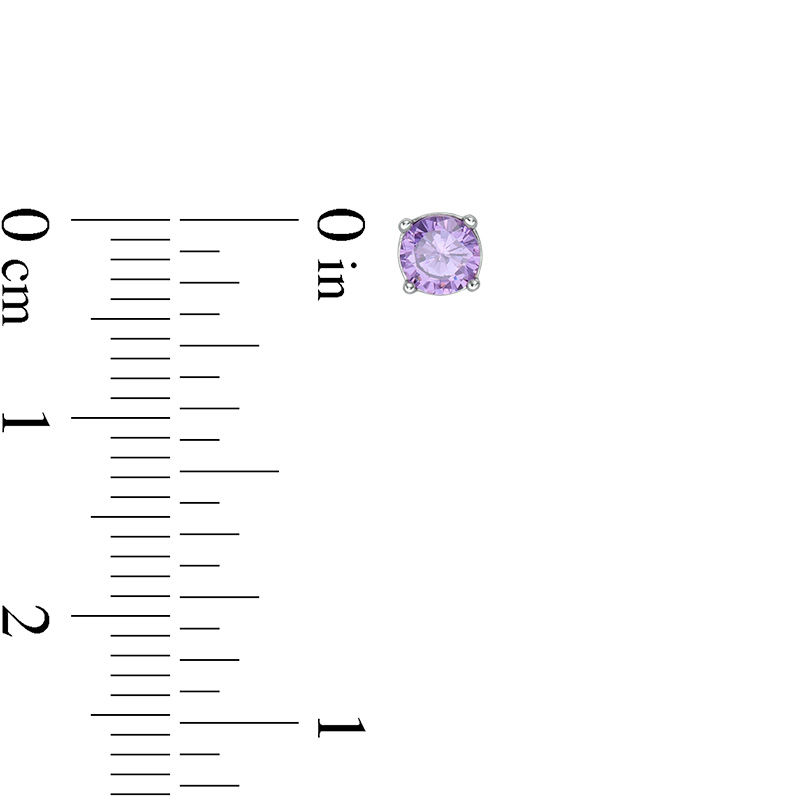 Main Image 2 of 4mm Purple Cubic Zirconia Solitaire Stud Earrings in Sterling Silver