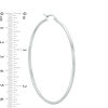 60mm Hoop Earrings in 14K Tube Hollow White Gold