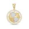 Thumbnail Image 1 of Cubic Zirconia Frame Globe Necklace Charm in 10K Gold