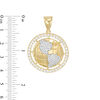 Thumbnail Image 2 of Cubic Zirconia Frame Globe Necklace Charm in 10K Gold