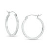 Thumbnail Image 0 of 20mm Diamond-Cut Square Hoop Earrings in 14K Tube Hollow White Gold