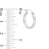 Thumbnail Image 2 of 14K Tube Hollow White Gold Diamond-Cut Hoops