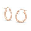 Thumbnail Image 0 of 14K Tube Hollow Rose Gold Diamond-Cut Hoops