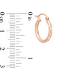 Thumbnail Image 1 of 14K Tube Hollow Rose Gold Diamond-Cut Hoops