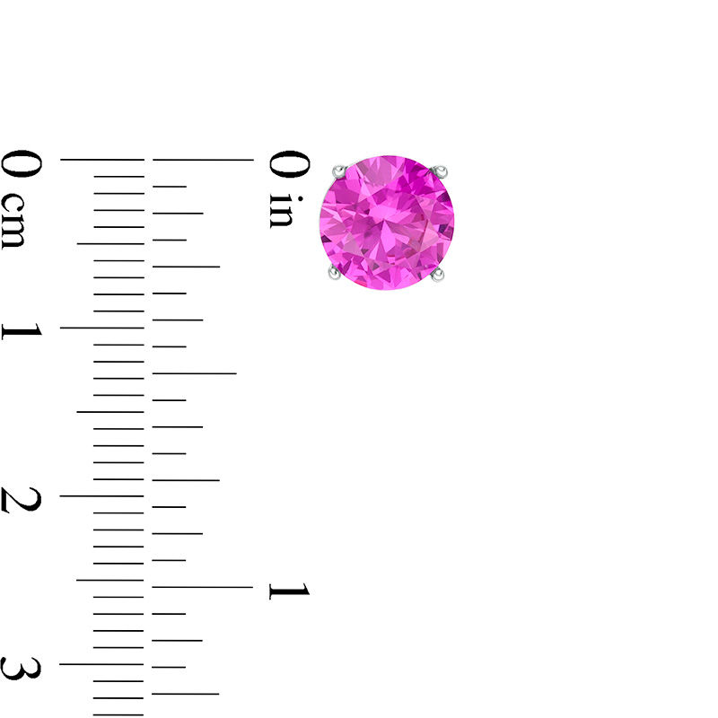 8mm Cubic Zirconia Solitaire Stud Earrings in Sterling Silver