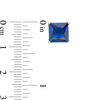 Thumbnail Image 2 of 8mm Princess-Cut Blue Cubic Zirconia Solitaire Stud Earrings in Sterling Silver