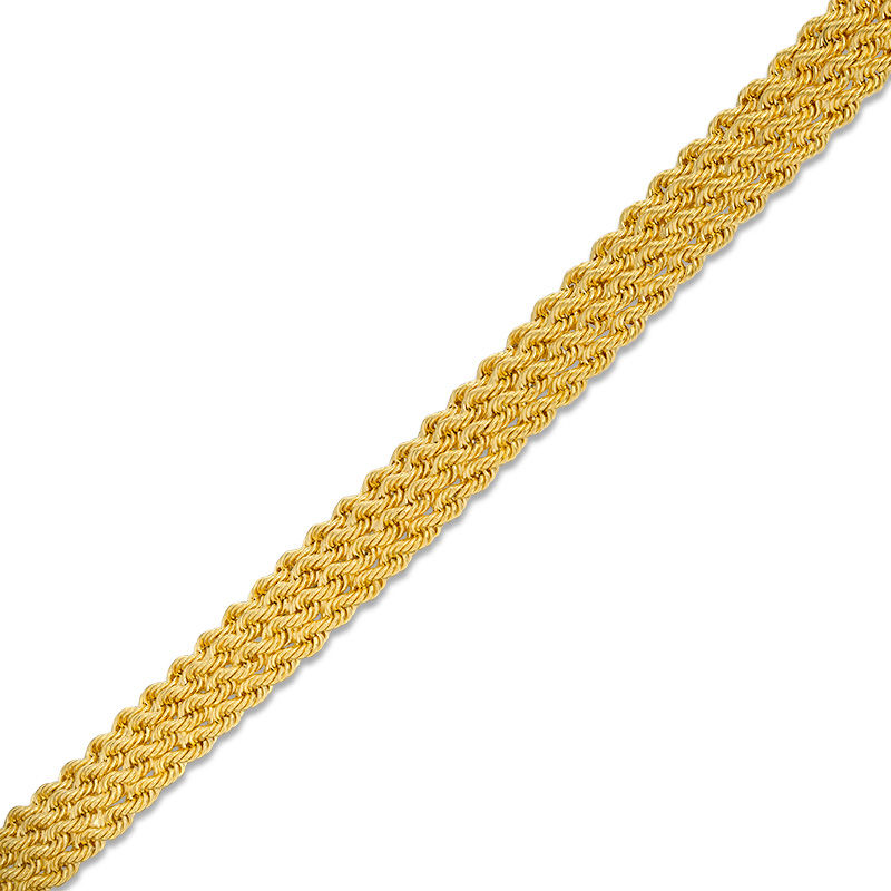 Main Image 1 of Multi-Row Rope Chain Bracelet in 10K Gold Bonded Sterling Silver - 7.5"