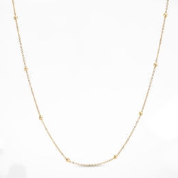Child's Bead Station Necklace in 10K Gold - 15&quot;