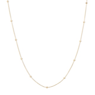 Child's Bead Station Necklace in 10K Gold - 15"