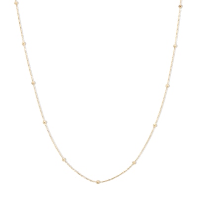 Child's Bead Station Necklace in 10K Gold - 15"