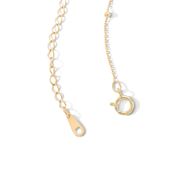 Child's Bead Station Necklace in 10K Gold - 15"