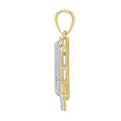 1/3 CT. T.W. Diamond Beaded Dripping "X" Initial Necklace Charm in 10K Gold