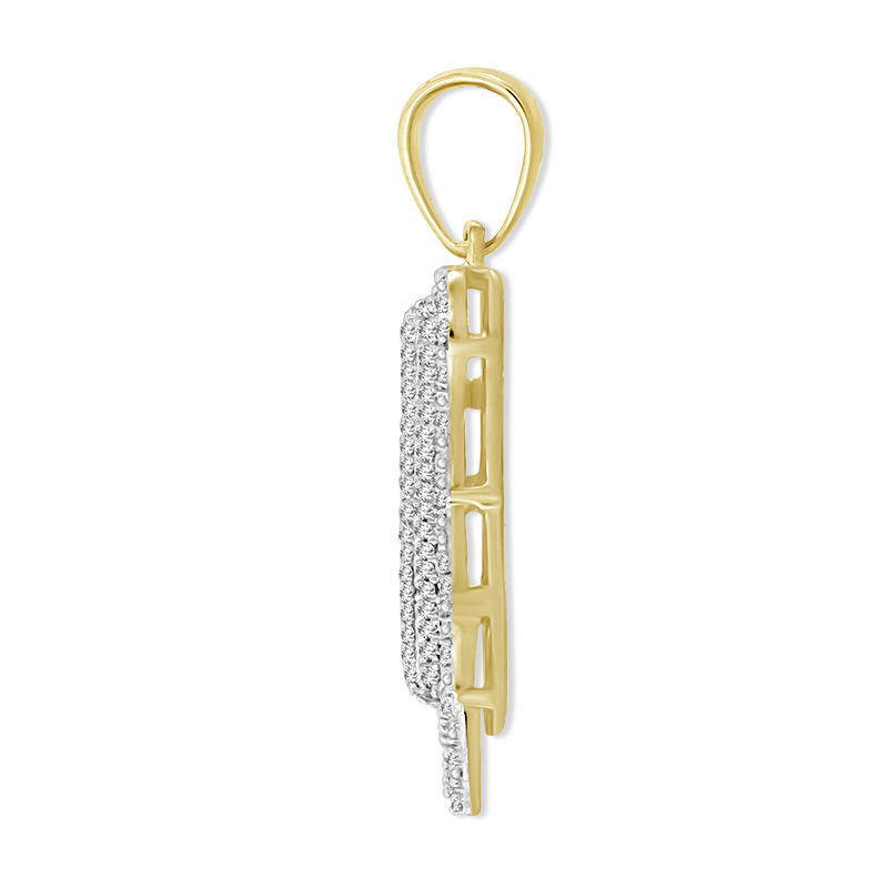 1/3 CT. T.W. Diamond Beaded Dripping "X" Initial Necklace Charm in 10K Gold