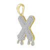 1/3 CT. T.W. Diamond Beaded Dripping "X" Initial Necklace Charm in 10K Gold