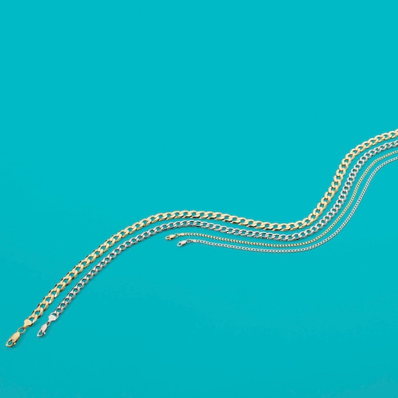 140 Gauge Curb Chain Necklace in 10K White Gold - 26"