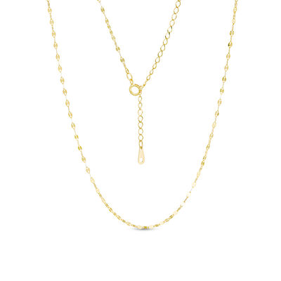 025 Gauge Hammered Forzatina Chain Necklace in 10K Gold - 24"