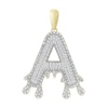 Thumbnail Image 1 of 1/4 CT. T.W. Diamond Beaded Dripping "A" Initial Necklace Charm in 10K Gold
