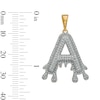 Thumbnail Image 3 of 1/4 CT. T.W. Diamond Beaded Dripping "A" Initial Necklace Charm in 10K Gold