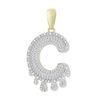 Thumbnail Image 0 of 1/3 CT. T.W. Diamond Beaded Dripping "C" Initial Necklace Charm in 10K Gold