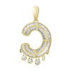 Thumbnail Image 1 of 1/3 CT. T.W. Diamond Beaded Dripping "C" Initial Necklace Charm in 10K Gold