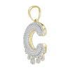 Thumbnail Image 3 of 1/3 CT. T.W. Diamond Beaded Dripping "C" Initial Necklace Charm in 10K Gold