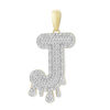 Thumbnail Image 0 of 1/3 CT. T.W. Diamond Beaded Dripping "J" Initial Necklace Charm in 10K Gold