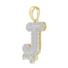 Thumbnail Image 3 of 1/3 CT. T.W. Diamond Beaded Dripping "J" Initial Necklace Charm in 10K Gold