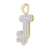 Thumbnail Image 2 of 1/3 CT. T.W. Diamond Beaded Dripping "J" Initial Necklace Charm in 10K Gold