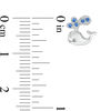 Thumbnail Image 2 of Child's Simulated Blue Spinel Beaded Water Spraying Whale Stud Earrings in Sterling Silver