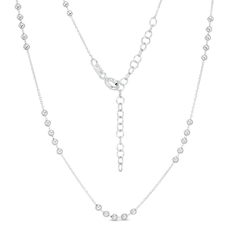 Child's Bead Cluster Station Necklace in Sterling Silver - 15"